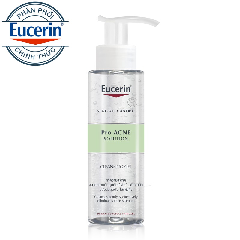 Eucerin Pro ACNE Solution Cleansing Gel Rửa Mặt Da Mụn (200ml)