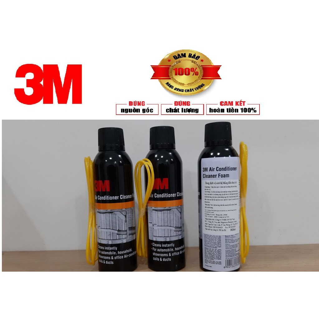 {Chai Dung Dịch Vệ Sinh Dàn Lạnh ÔTô} 3M Air Conditioner Cleaner Foam (250ml) Giúp làm sạch và khử mùi hệ thống điều hòa