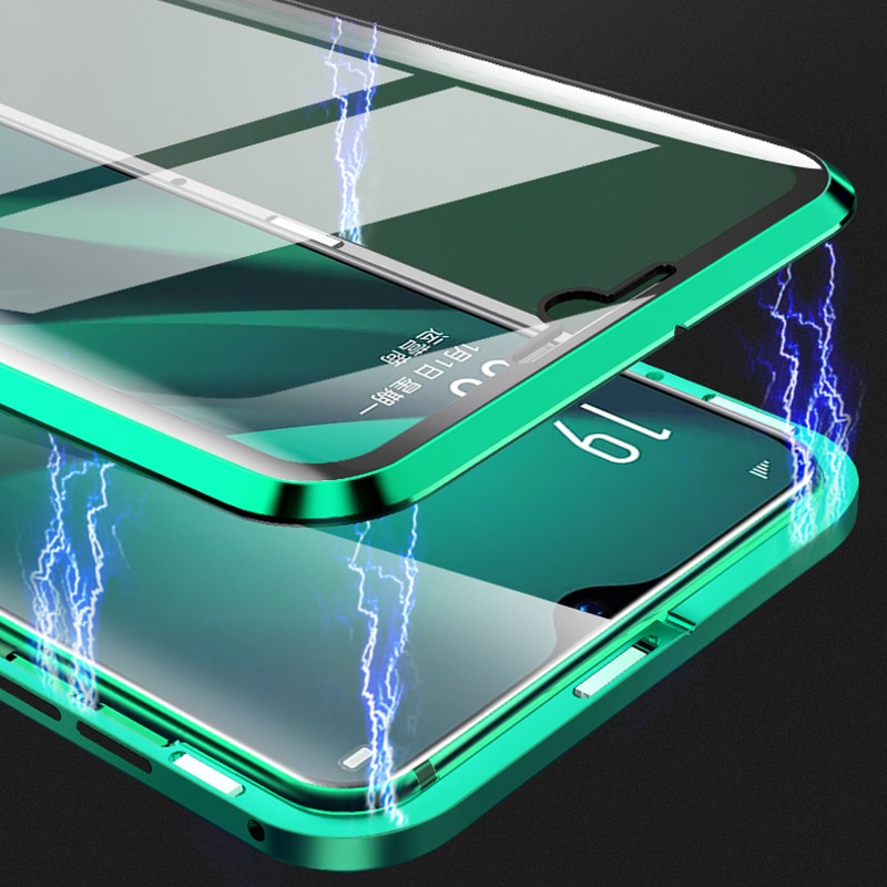 Ốp Bảo Vệ Khung Kim Loại Từ Tính Hai Mặt Bằng Kính Cho VIVO Y11 Y12 Y15 Y17 Y19 Y5S Y20 Y20i Y20S V20 Pro V20SE S1 Pro