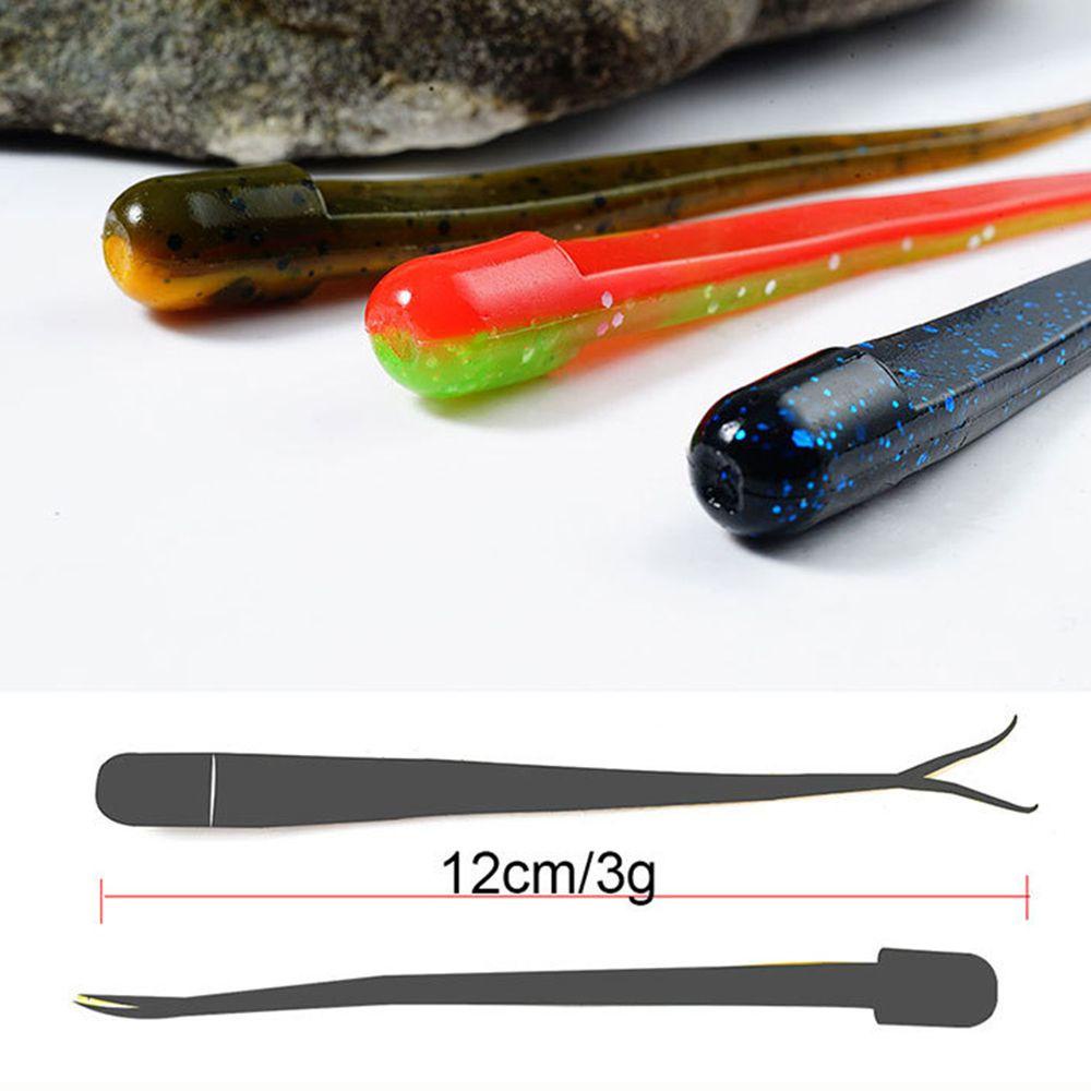 LET Set 10 Mồi Câu Cá Mềm Hình Con Sâu Kích Thước 12cm / 3g