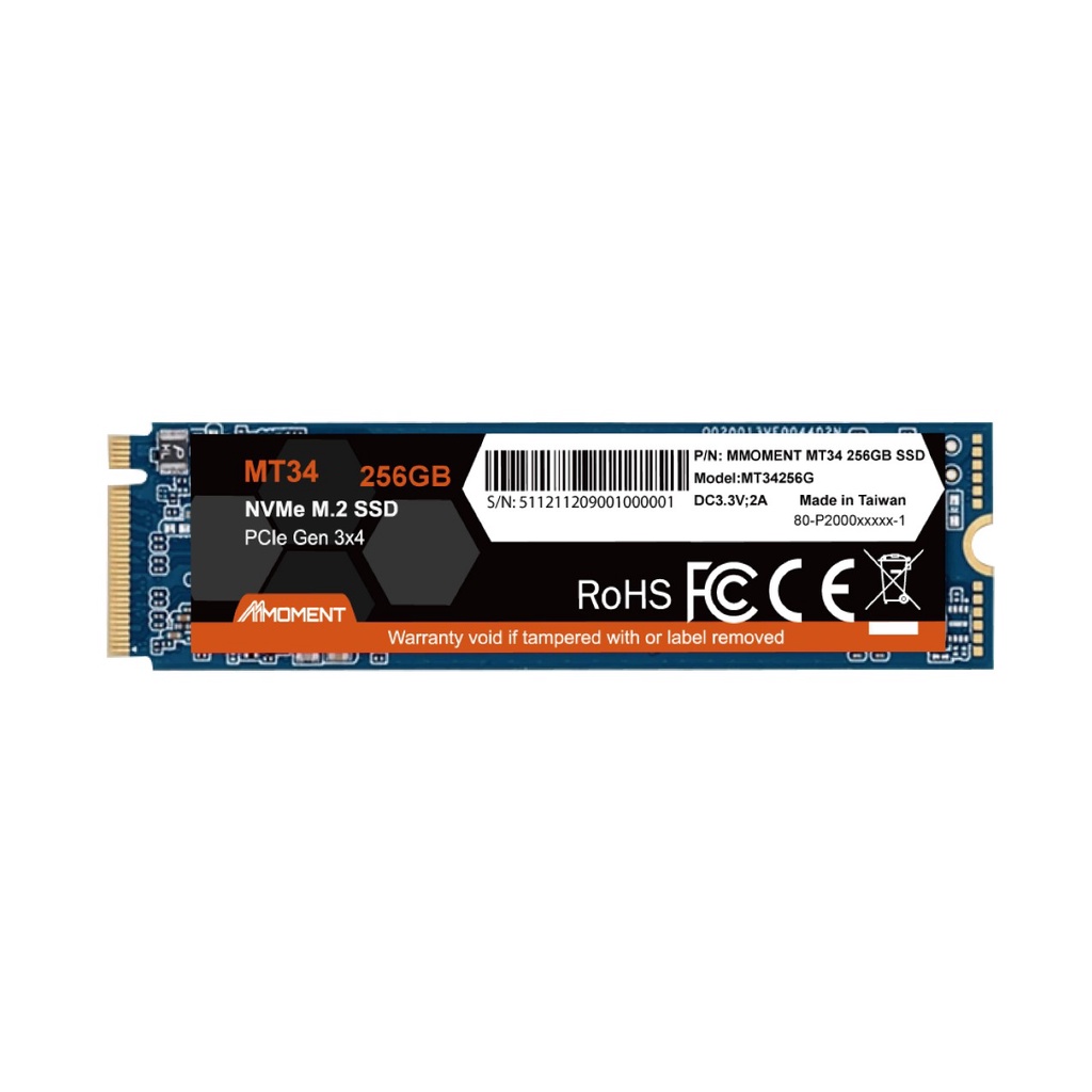 Ổ cứng SSD M.2 PCIe NVme MOMENT 256GB/ 512GB