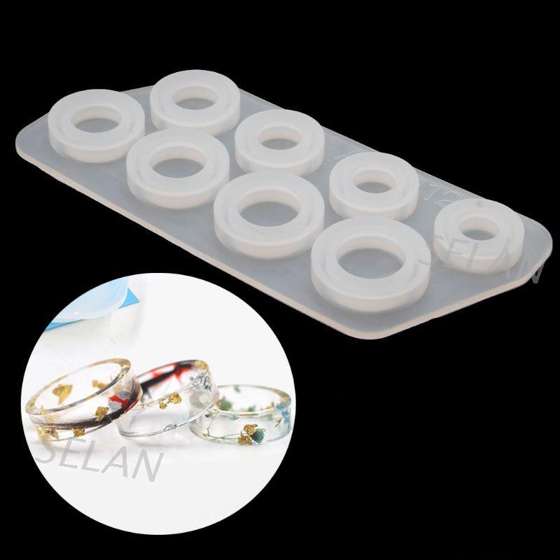 Bộ 8 Khuôn Silicone Làm Trang Sức Hình Nhẫn Kích Cỡ 5-12