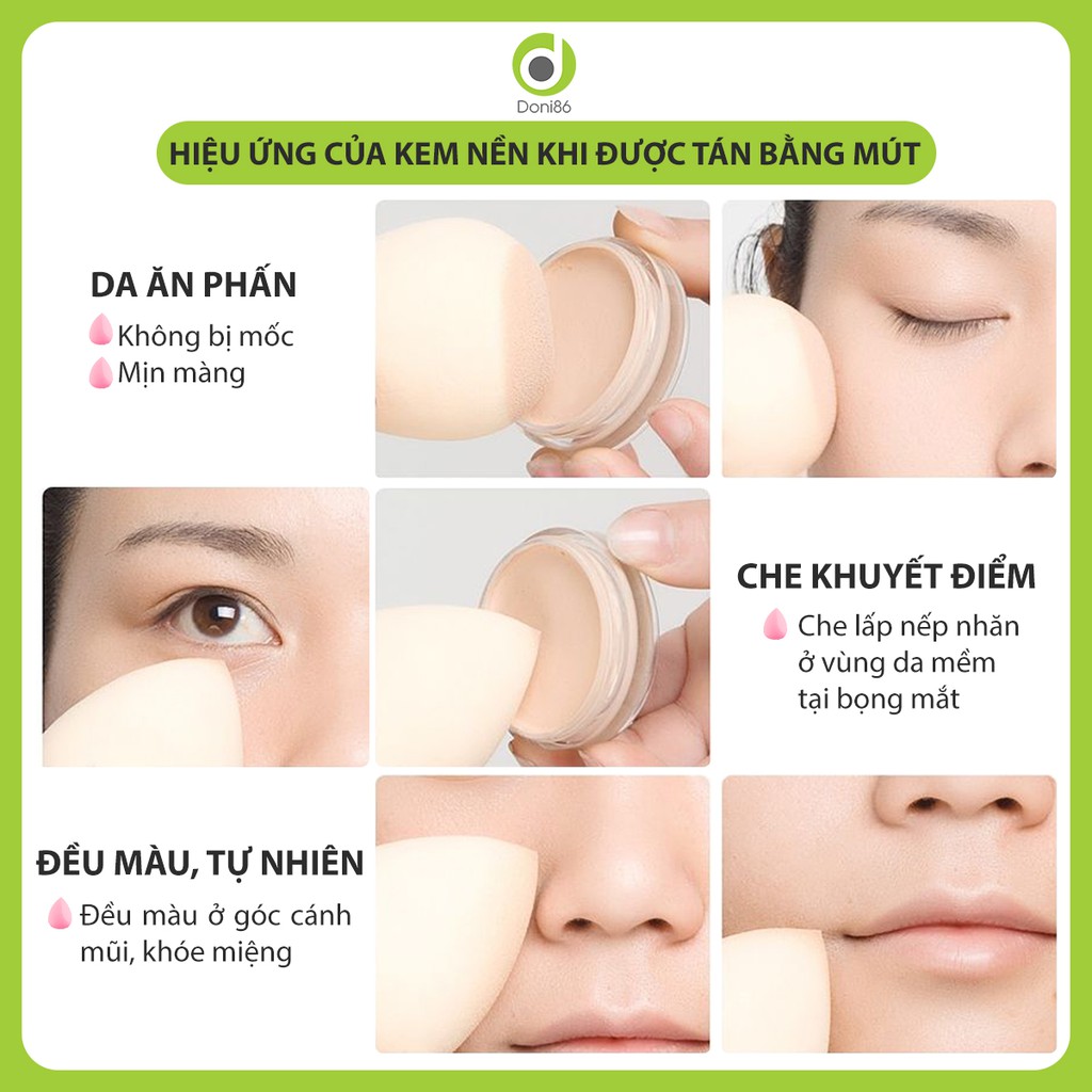 Mút tán kem nền giúp da căng mịn - Doni86 - PK168