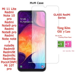 Kính cường lực 2,5D Xiaomi Mi 11 Lite Redmi Note 10 pro 9 pro 8 pro/note 7/note9s/ Redmi 9/9t/9c/9a/PocoX3NFC/Mi 10T pro