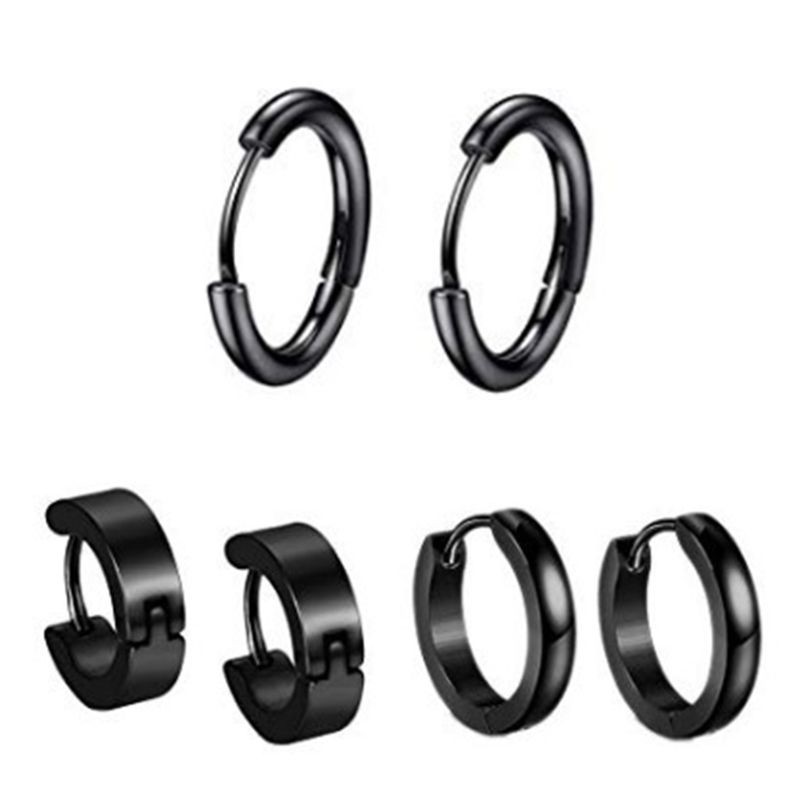 Set 6 Đôi Khuyên Tai Chất Liệu Thép Không Gỉ Thời Trang Cá Tính