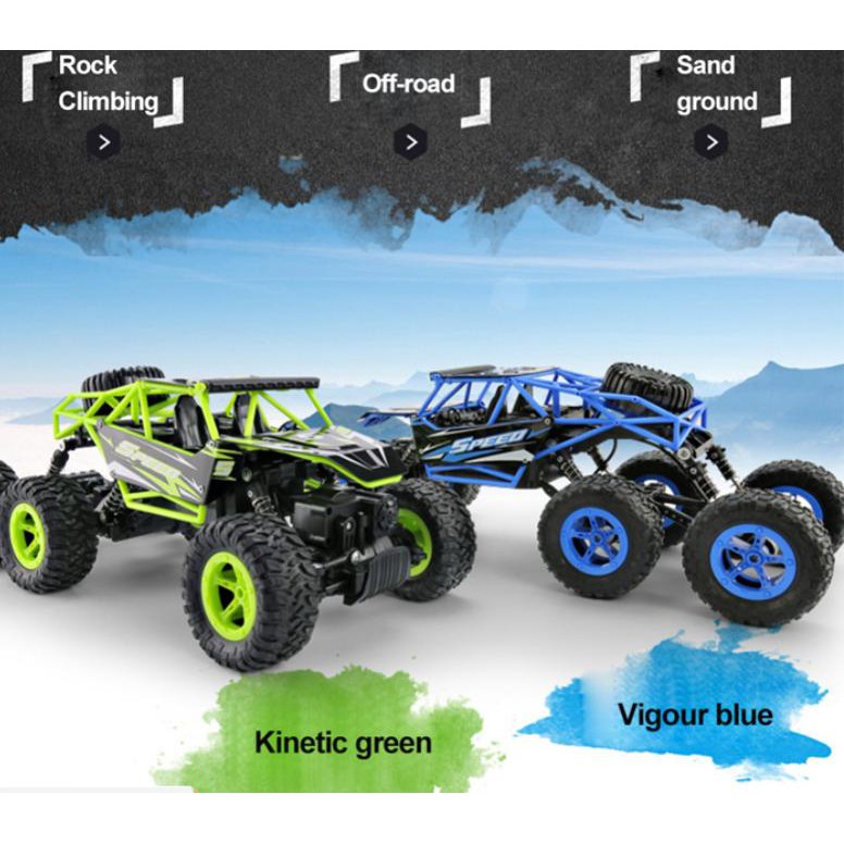 Xe Điều Khiển Địa Hình Rock Crawler 6 Bánh 3 Cầu Mạnh Mẽ