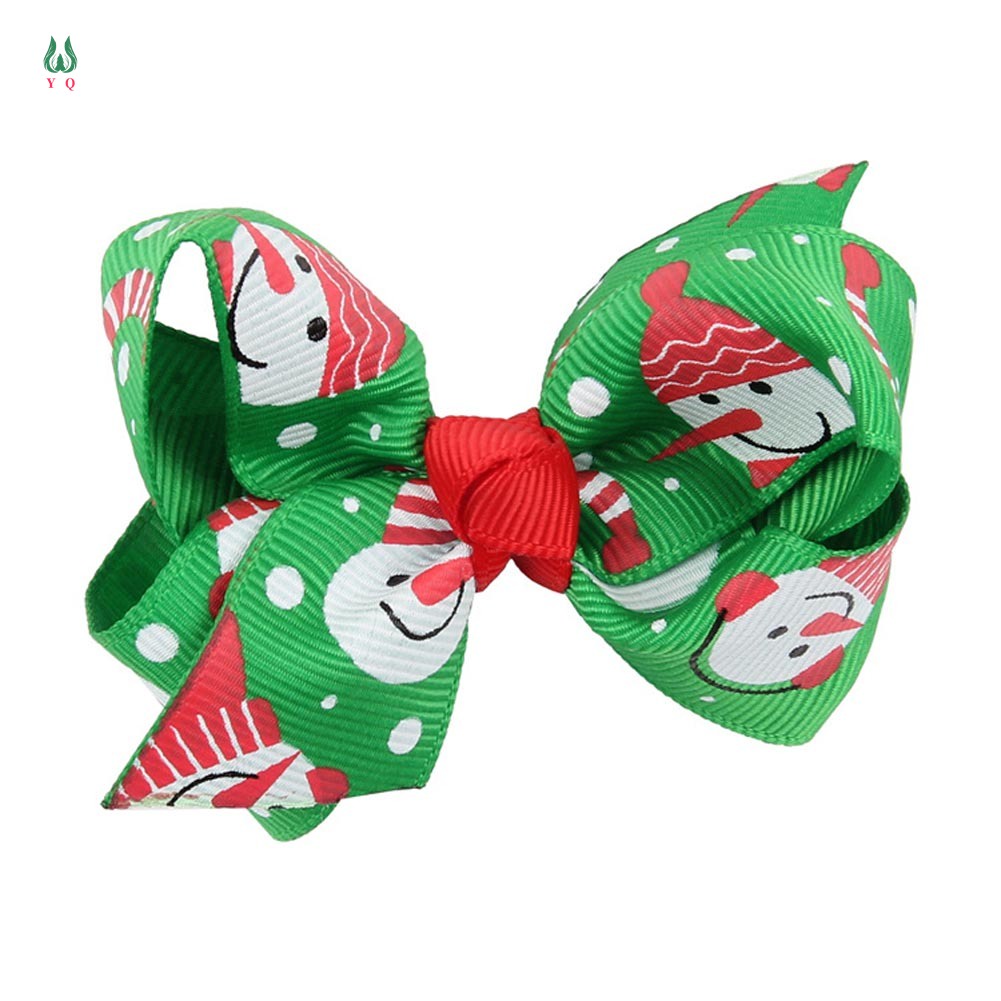 Kẹp Tóc Nơ Họa Tiết Giáng Sinh Thời Trang