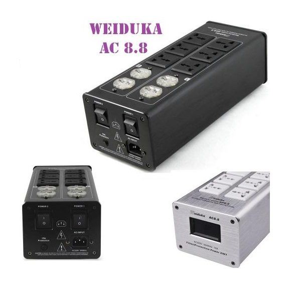 Bộ lọc nguồn điện Audio Weiduka AC 8.8 ( Vỏ nhôm màu Bạc và màu Đen, có đồng hồ )