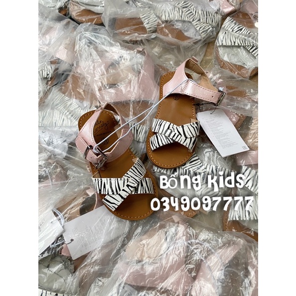 Sandal Bé Gái Vằn Trắng/Hồng MC