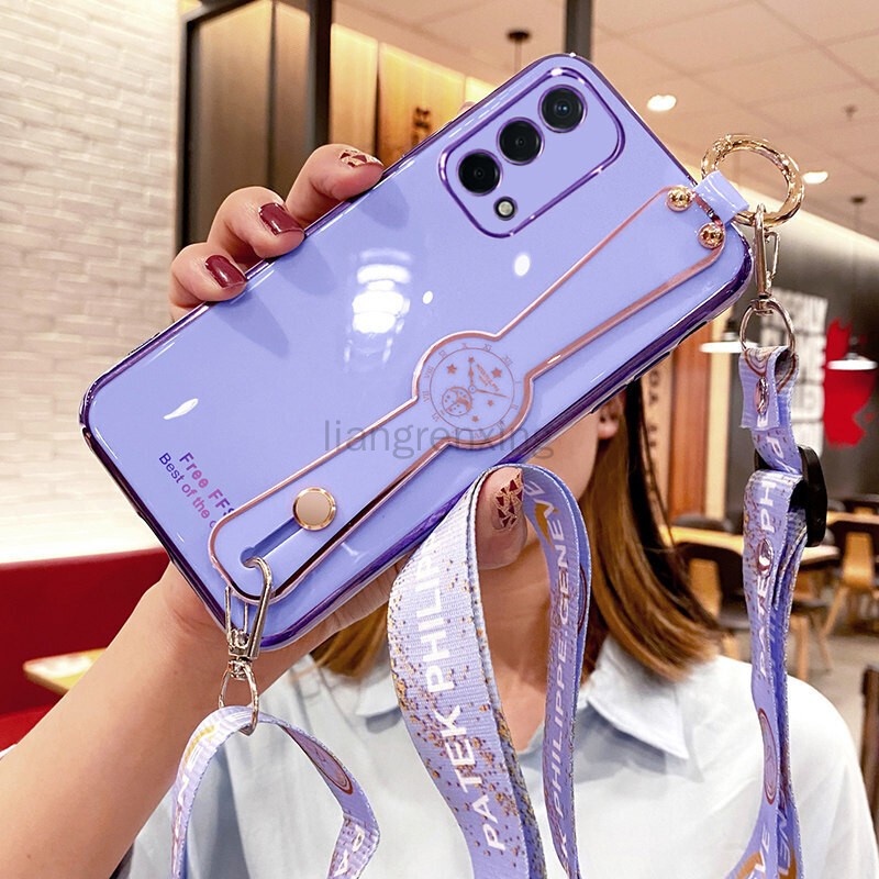 Ốp lưng oppo a95 oppo a74 4g Ốp Điện Thoại Mềm Đính Đá Có Dây Đeo Cổ Cho oppo a95 a74 4g