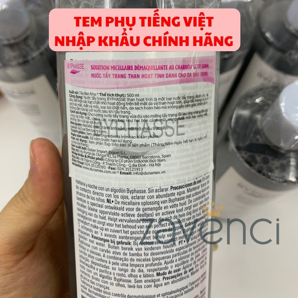 Nước tẩy trang Byphasse Solution Micellaire Charbon Actif Detox Pure Skin 500ml - ZAVENCI Official