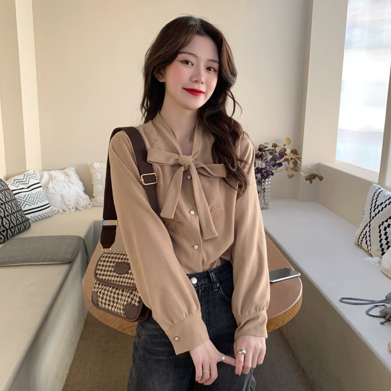 Áo sơ mi SUXI thiết kế dễ thương phong cách cổ điển thời trang dành cho nữ