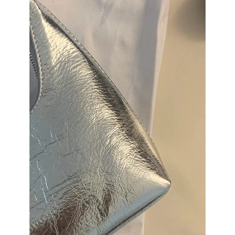 Túi Xách Hàn Quốc Niche hobo Mini 2022 Màu Bạc Nhấp Nháy Phong Cách Jingyuan