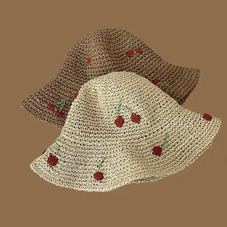 MAGIC KIWI /Mũ rơm họa tiết cherry dễ thương
