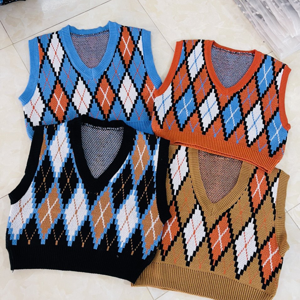 Áo len gile croptop Gile len trám nhiều màu Gile len mịn đẹp phong cách Hàn Quốc - Dolce Len05