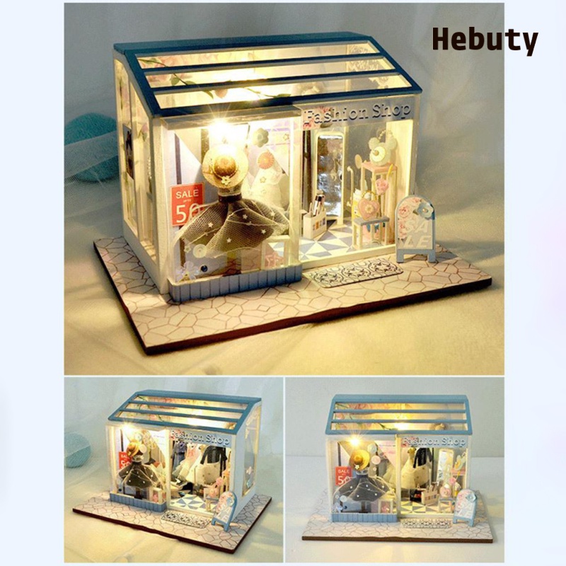 [Home & Living]3D DIY Wood Miniature Doll House Fashion Shop Furniture Gift beauty studio