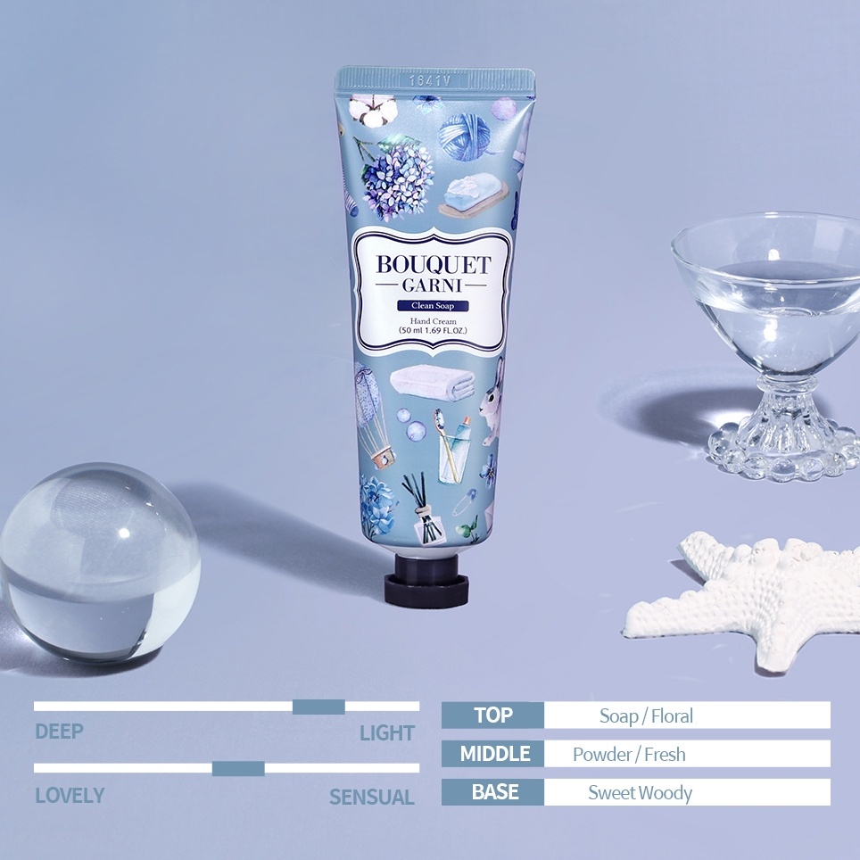 Kem Dưỡng Da Tay Garni 50ml Chiết Xuất Từ Hoa Anh Đào / Hoa Hồng / Bột Em Bé Làm Trắng Da