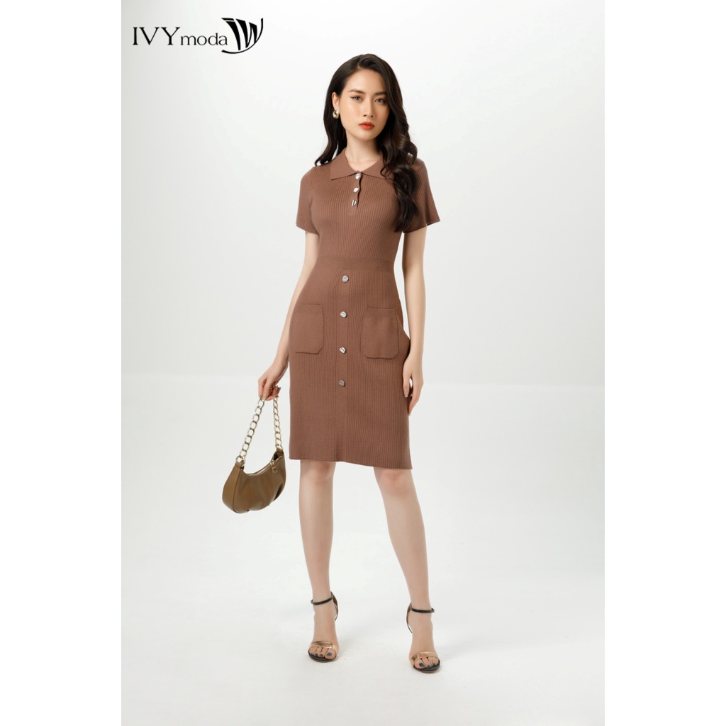 Đầm len nữ cổ đức IVY moda MS 42B8859