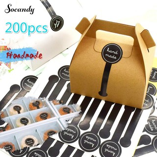 Set 200 Miếng Dán Có Chữ Handmade Dùng Để Trang Trí Quà Tặng