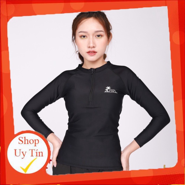 Áo Bơi Nữ Sobie Zipper Palm Black | BigBuy360 - bigbuy360.vn