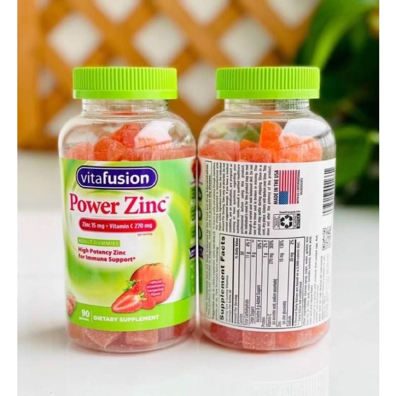 KẸO BỔ SUNG KẼM GUMMY VITAMIN VITAFUSION POWER ZINC 90 VIÊN CỦA MỸ
