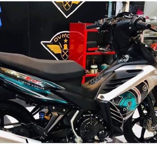 Tem Rời Exciter 135 Lc Xanh Ngọc Lục Bảo Dán Xe Đen - Tem Crom