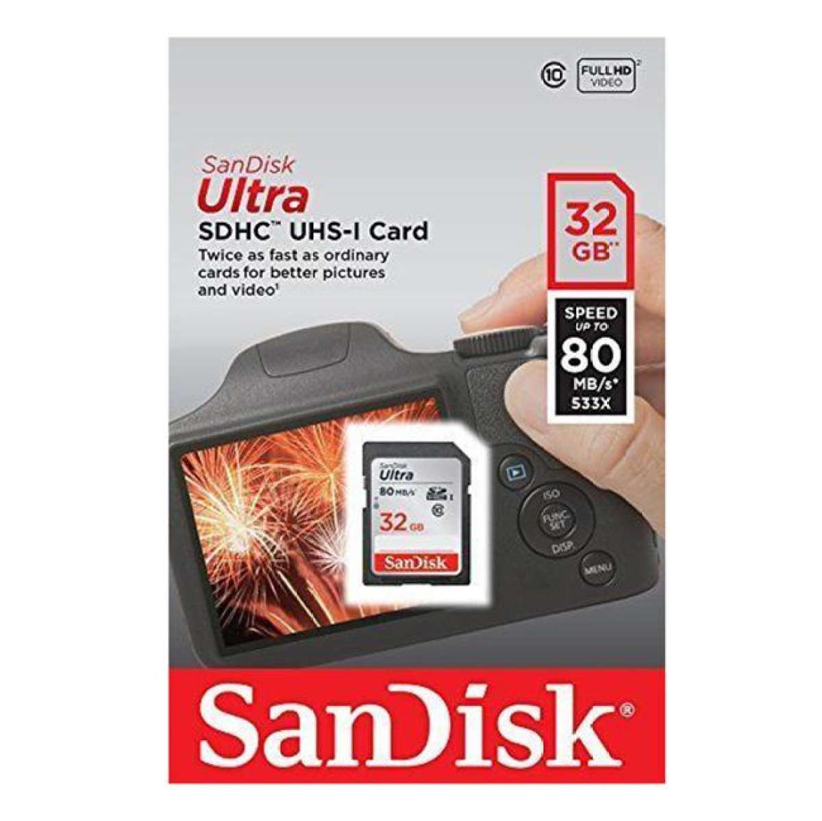 [Giảm giá / triết khấu 12% ] SanDisk Ultra  32GB 64GB  Thẻ Nhớ SDHC/SDXC Thẻ SD Class10 Thẻ C10 UHS-I 80 MB/giây