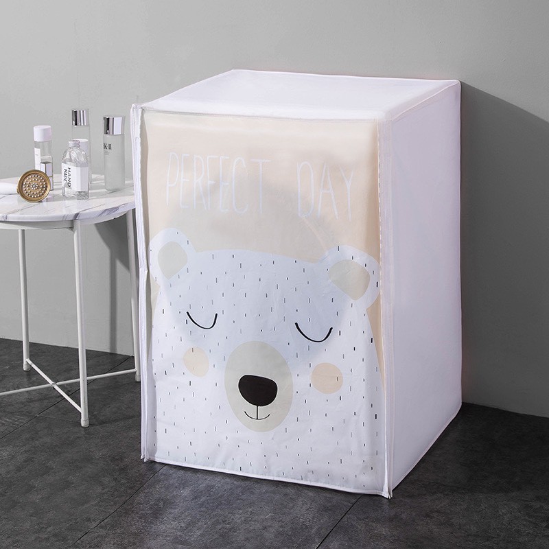 Vỏ bọc máy giặt cửa trên cửa ngang 9kg cute bằng vải dù chống thấm chống bụi satin cao cấp 88192 shipnhanh88