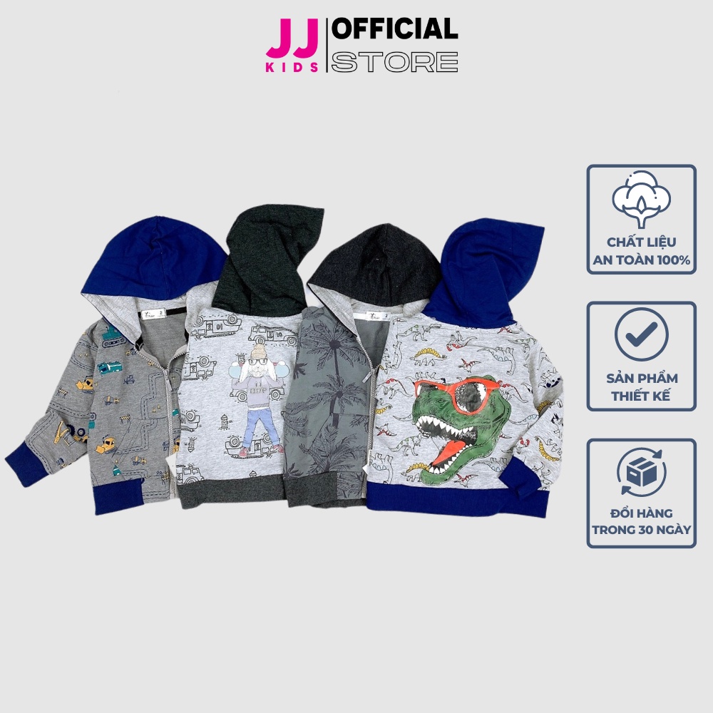 Áo khoác cho bé trai bé gái hoạt tiết khủng long năng động, thoái mái - JJ Kids