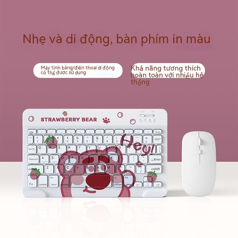 Bàn Phím Bluetooth Không Dây Hình Hoạt Hình Dễ Thương Thông Dụng Cho Điện Thoại / Máy Tính