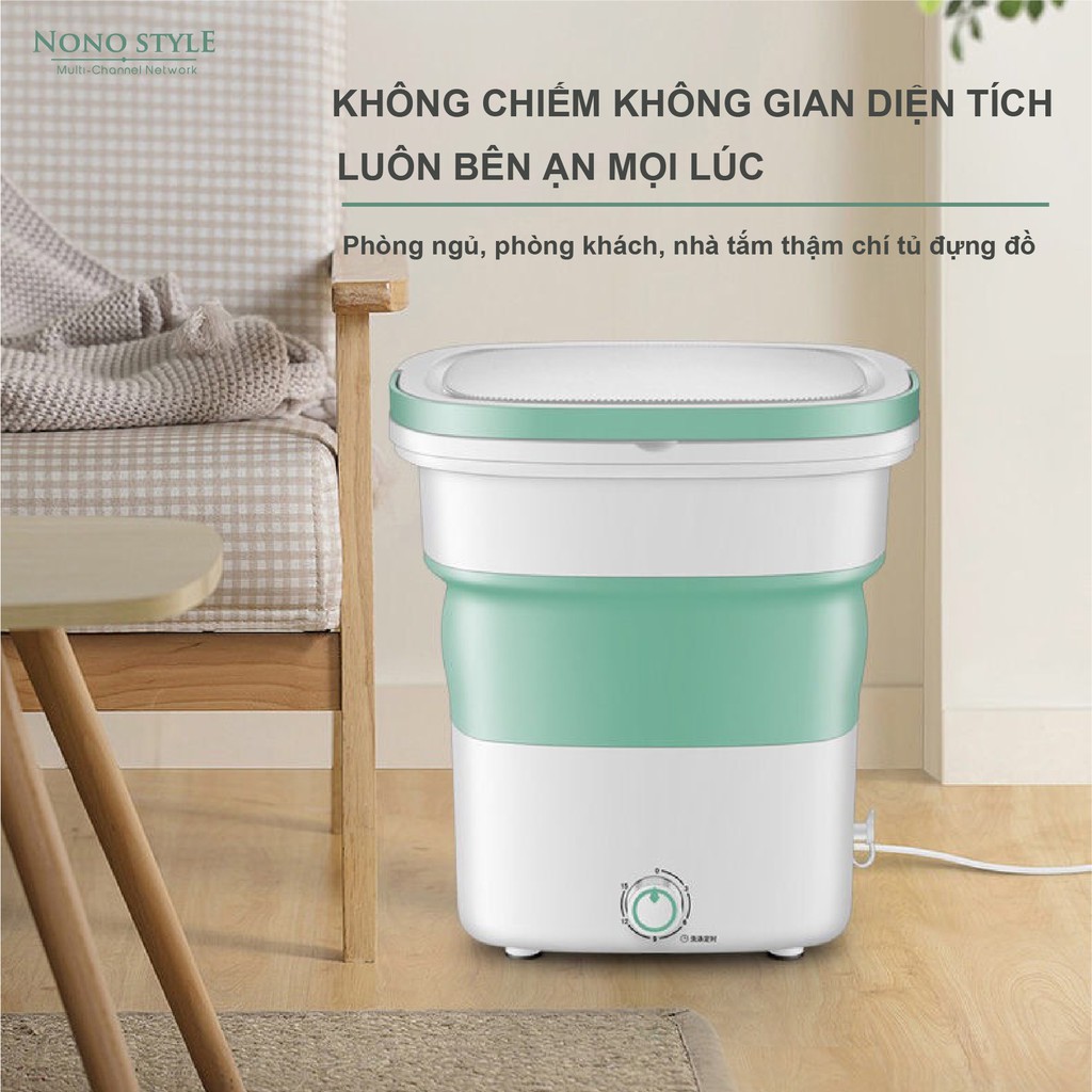 Máy Giặt Mini Tự Động, Gấp Gọn Tiện Lợi - Giặt Đồ Em Bé, Đồ Lót, Khăn Tắm, Vớ, Giày Gấu Bông - Khối Lượng giặt 1.8kg