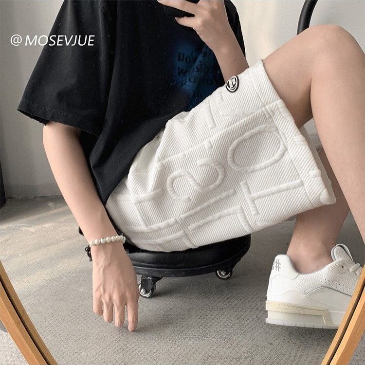 Quần Short Thể Thao Dáng Rộng Phong Cách Đường Phố Hàn Quốc Thời Trang Mùa Hè Cho Nam