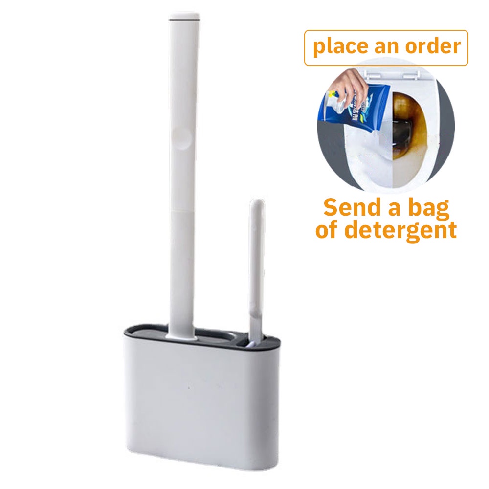 Bàn Chải Vệ Sinh Toilet Gắn Tường Bằng Silicone Tiện Dụng Không Cần Khoan Bằng Silicone