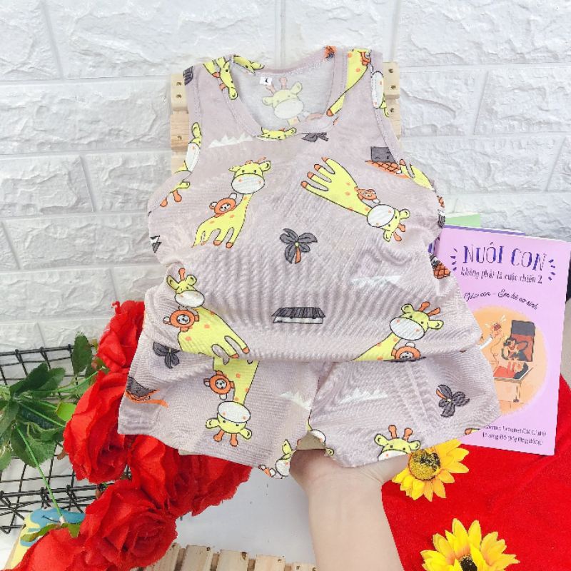 {7-18kg} Bộ ba lỗ bé trai chất cotton co giãn 4c (nhiều hình)