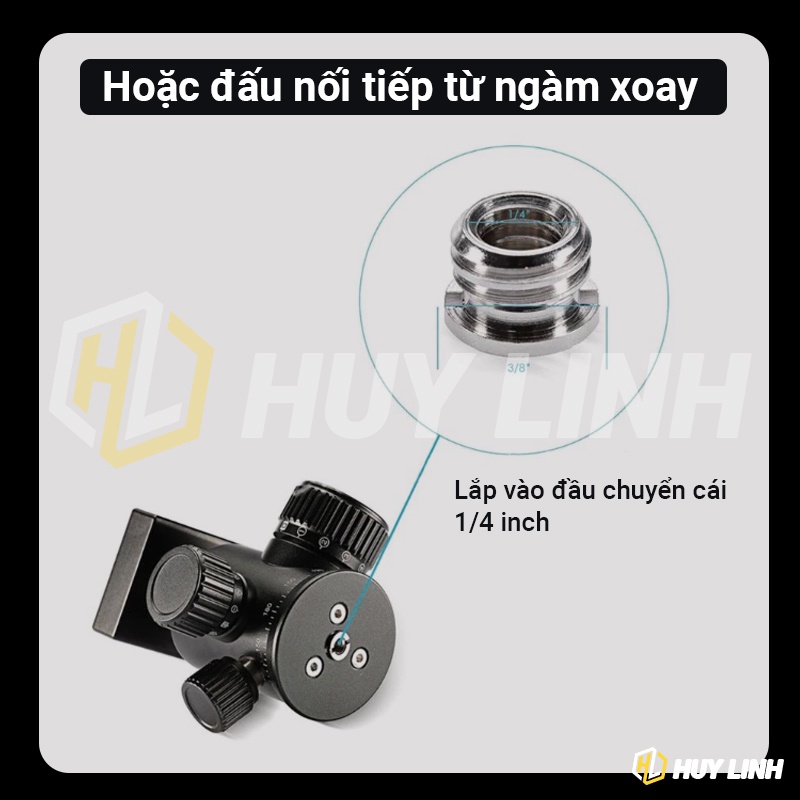 Đầu chuyển đổi 1/4'' inch Đến 1/4 3/8 5/8 Inch full kim loại - New 100% (Rỉ sét đền gấp 10)