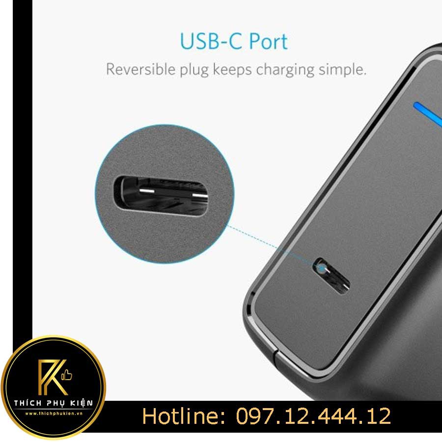 Thanh lý - Cốc Sạc ANKER 30W Quick Charge 3.0 USB C - Sạc Nhanh (No Box)