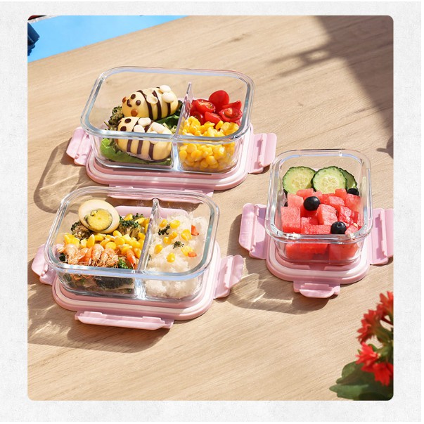 Hộp đựng thực phẩm, thức ăn - Hộp cơm thủy tinh chia ngăn tự chọn ! | BigBuy360 - bigbuy360.vn