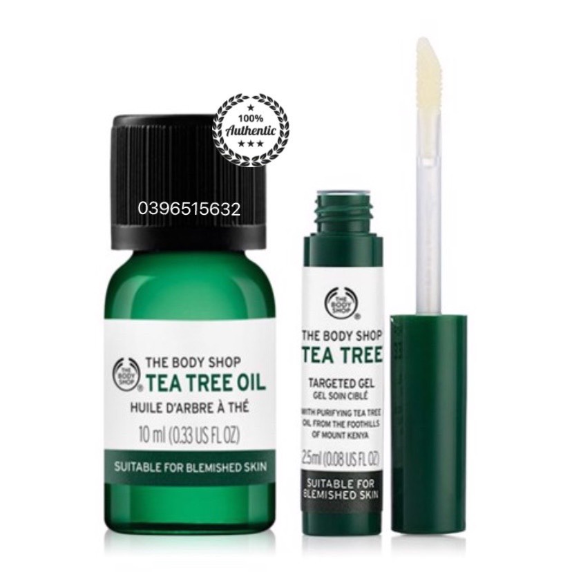 Bộ Giảm Thâm Mụn THE BODY SHOP Tea Tree Targeted Gel (The Body Shop Tea Tree Oil)