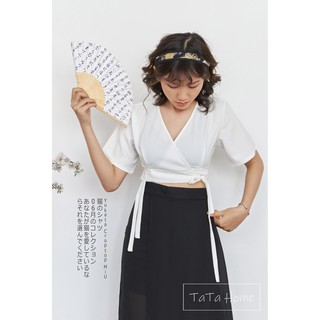 Yukata Croptop MiU - Áo Ngắn Basic Vạt Chéo