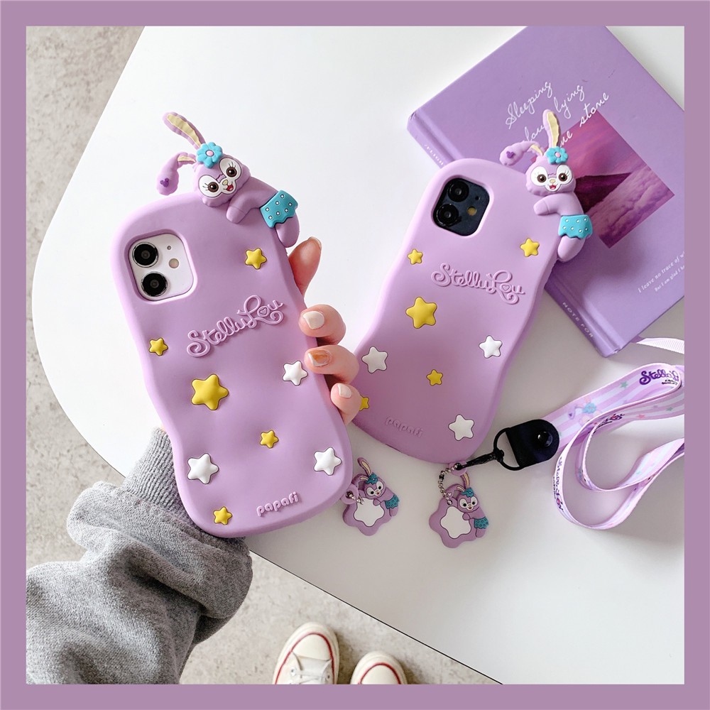 Ốp Điện Thoại Silicon Hình Thỏ 3D Dễ Thương Cho Iphone 6 7 8 Plus X Xs Max 11 Pro Max 12 Mini 12 Pro Max