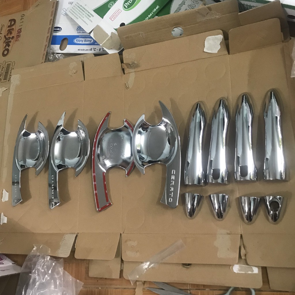 Bộ ốp tay Cửa + hõm Cửa mạ crom xe Kia Cerato đời 2015-2018
