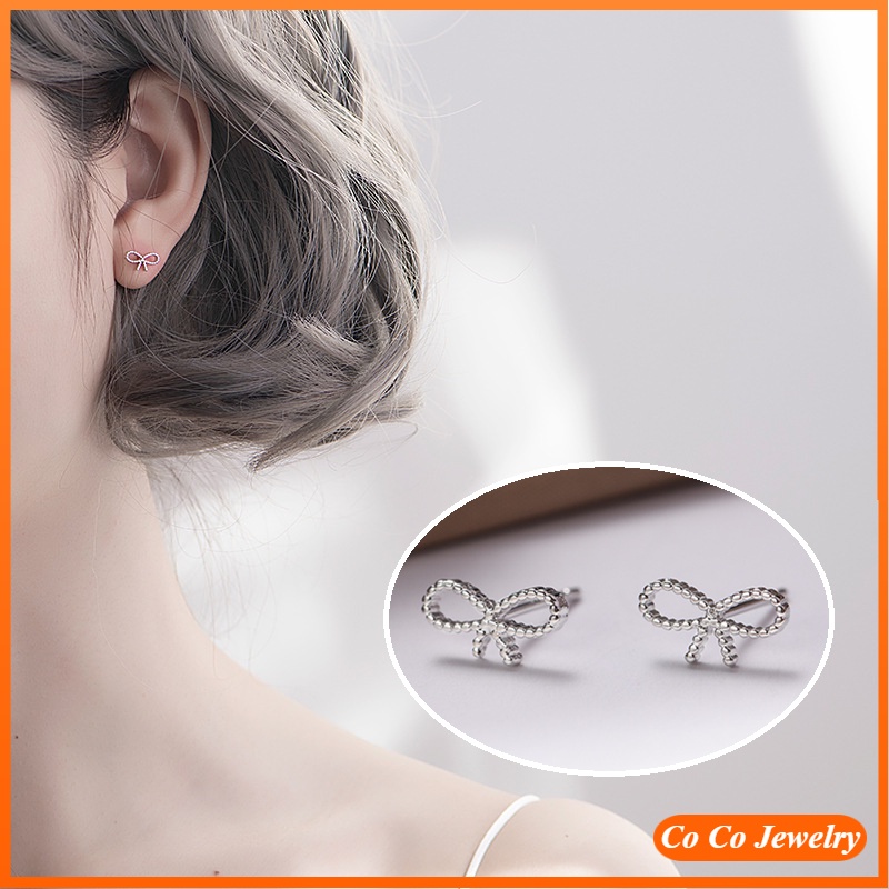 Đôi bông tai hình nơ đính đá thời trang sang trọng cho nữ