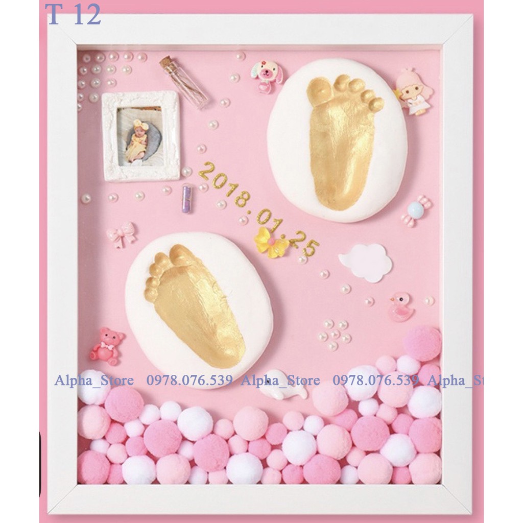 Bộ khung ảnh in dấu tay dấu chân kỉ niệm cho con yêu. Size S (23x28x3cm)