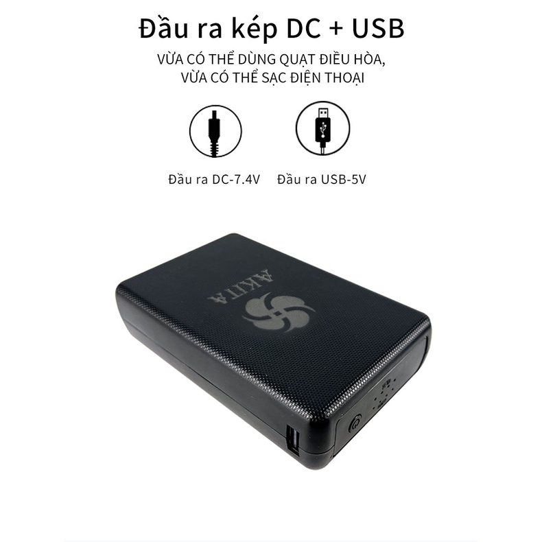 Phụ kiện áo điều hòa Nhật bản 25000mAh, 24000mAh, 20000mAh,16000mAh chạy 10-15h - Bảo hành 12 tháng