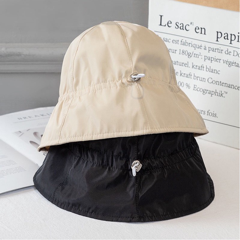 Mũ Bucket Chống Nắng/Tia UV Màu Đen/Be Dành Cho Nữ