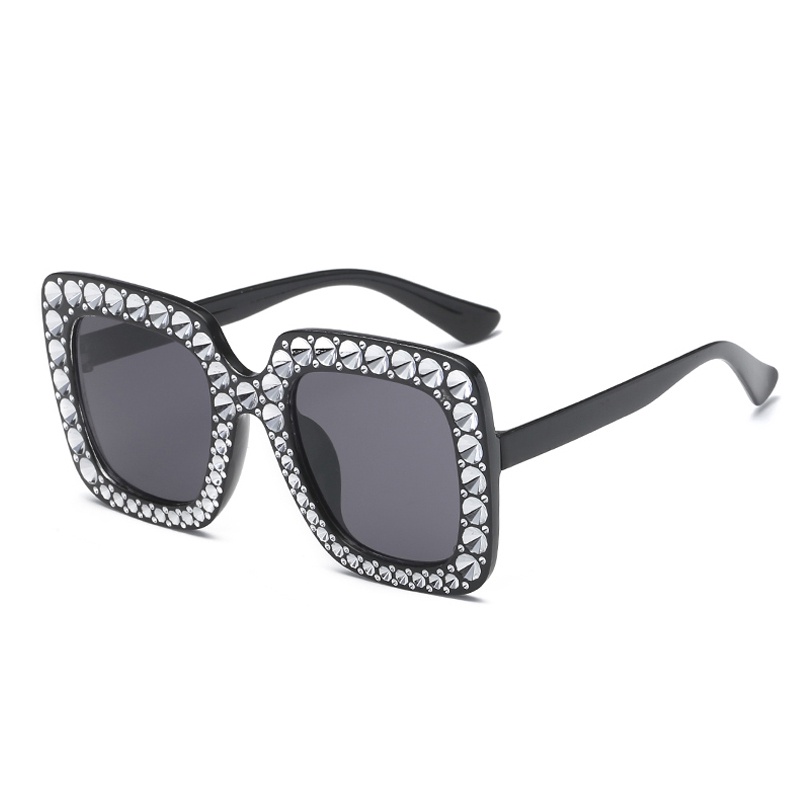 Kính Mát Samjune JH15982 Gọng Vuông Đính Đá Giả Sang Trọng Cho Nữ