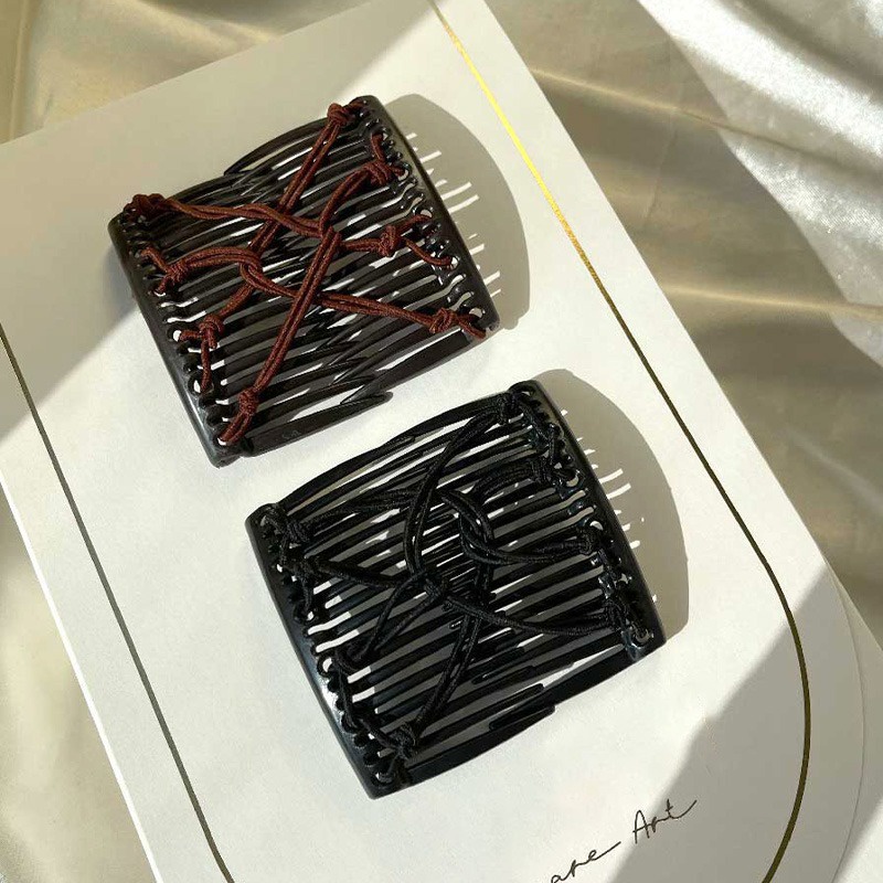 Lược Cài Tóc / Lược Tạo Kiểu Tóc Đuôi Ngựa Co Giãn Phong Cách Vintage Sáng Tạo Thời Trang Cho Nữ