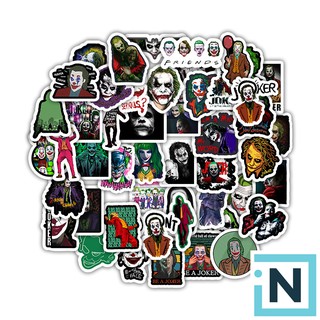 Set 50 Sticker Dán Chú Hề Joker PVC Chống Nước | Dán Điện Thoại | Dán Laptop | Dán Mũ Bảo Hiểm | Dán Vali