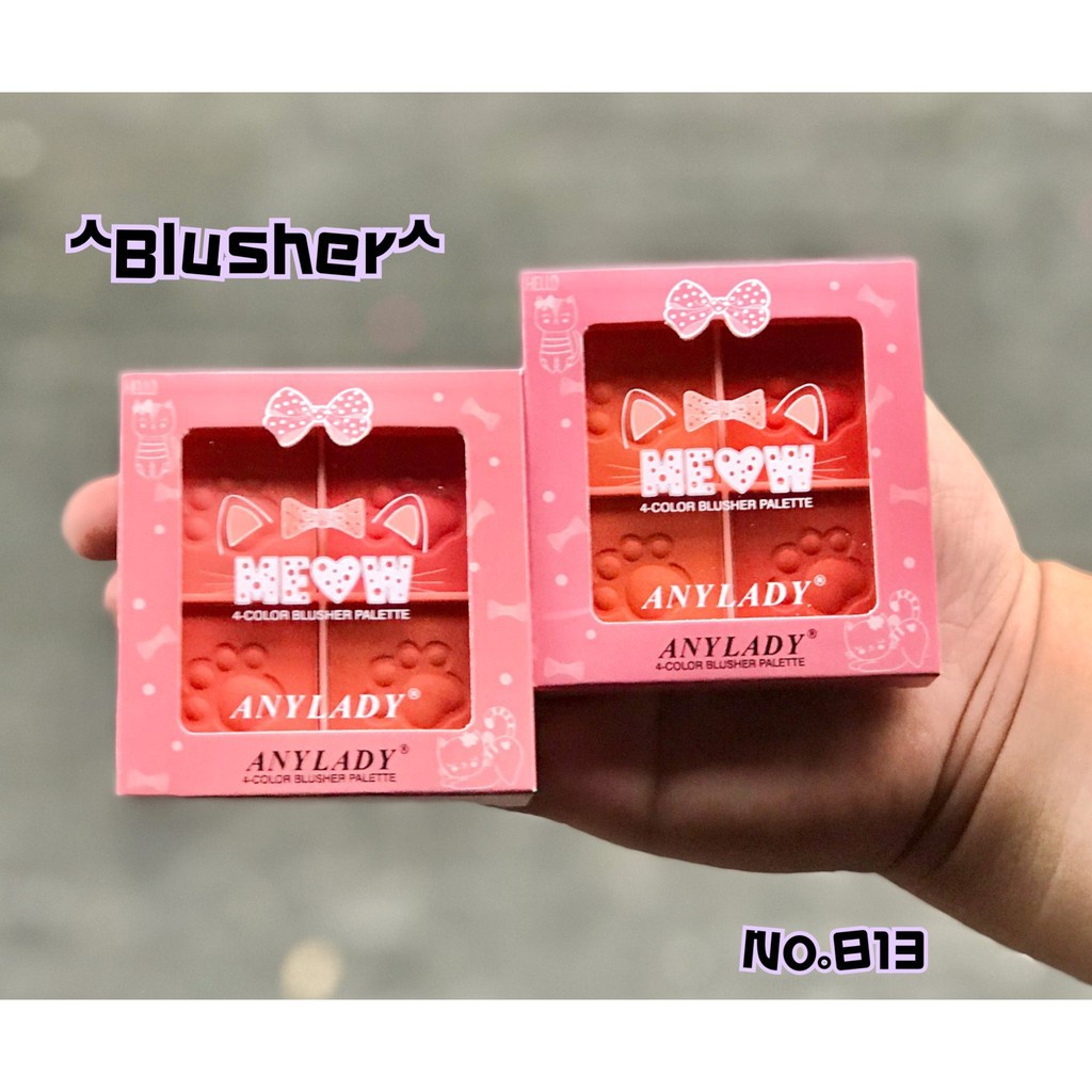 PHẤN MÁ 4 Ô MEOW ANYLADY tone đào BLUSHER