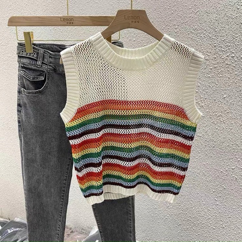 Áo lưới 7 sắc cầu vồng không tay